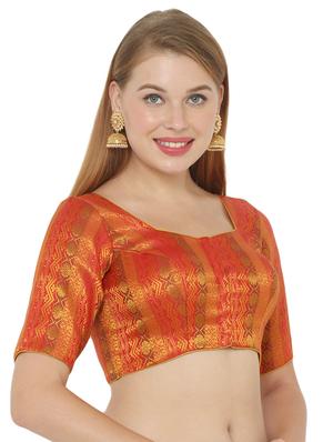 self design jacquard blouse - 17477389 - Standard Image - 2