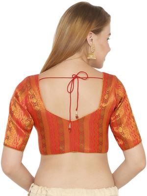self design jacquard blouse - 17477389 - Standard Image - 3