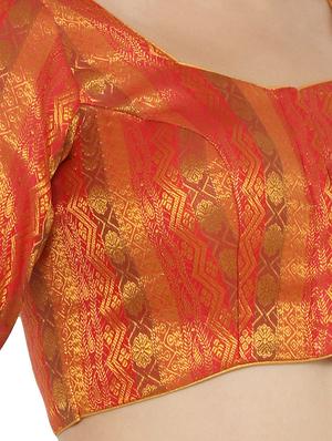 self design jacquard blouse - 17477389 - Standard Image - 4