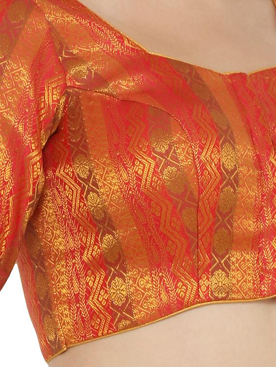 self design jacquard blouse - 17477389 - Zoom Image - 4