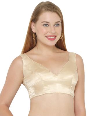 gold art silk solid blouse - 17477396 - Standard Image - 2