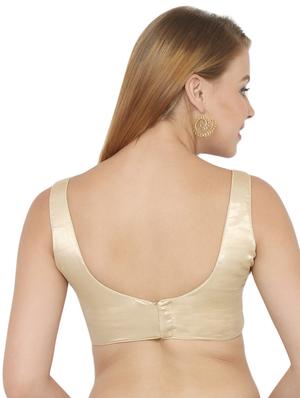 gold art silk solid blouse - 17477396 - Standard Image - 3