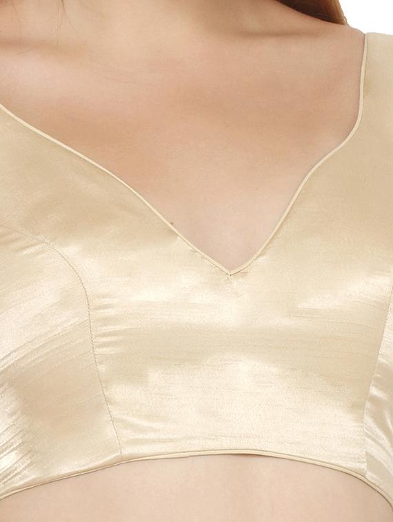gold art silk solid blouse - 17477396 - Zoom Image - 4
