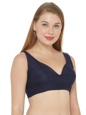 blue art silk solid blouse - 17477397 - Standard Image - 2