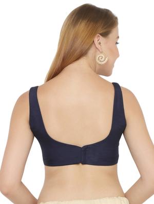 blue art silk solid blouse - 17477397 - Standard Image - 3