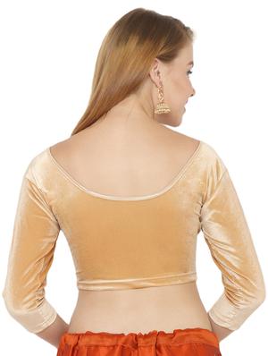 gold velvet solid blouse - 17477402 - Standard Image - 3