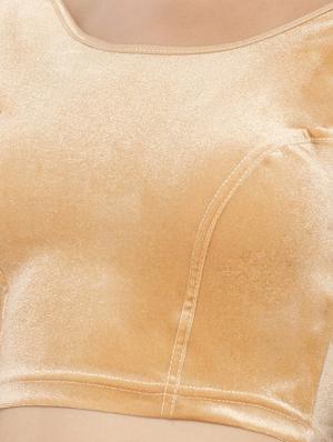 gold velvet solid blouse - 17477402 - Standard Image - 4