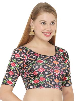 multi colored cotton lycra printed blouse - 17477412 - Standard Image - 2