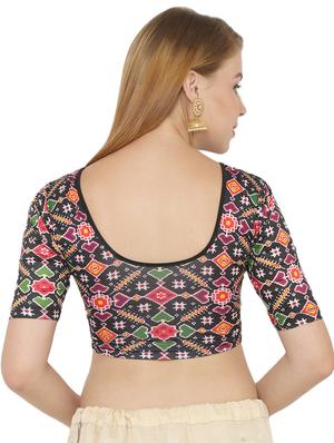 multi colored cotton lycra printed blouse - 17477412 - Standard Image - 3