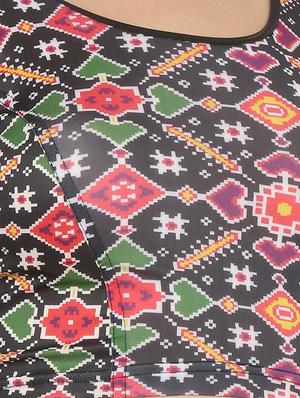 multi colored cotton lycra printed blouse - 17477412 - Standard Image - 4