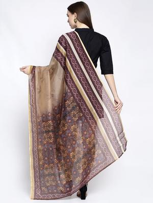 beige art silk printed dupatta - 17477557 - Standard Image - 3