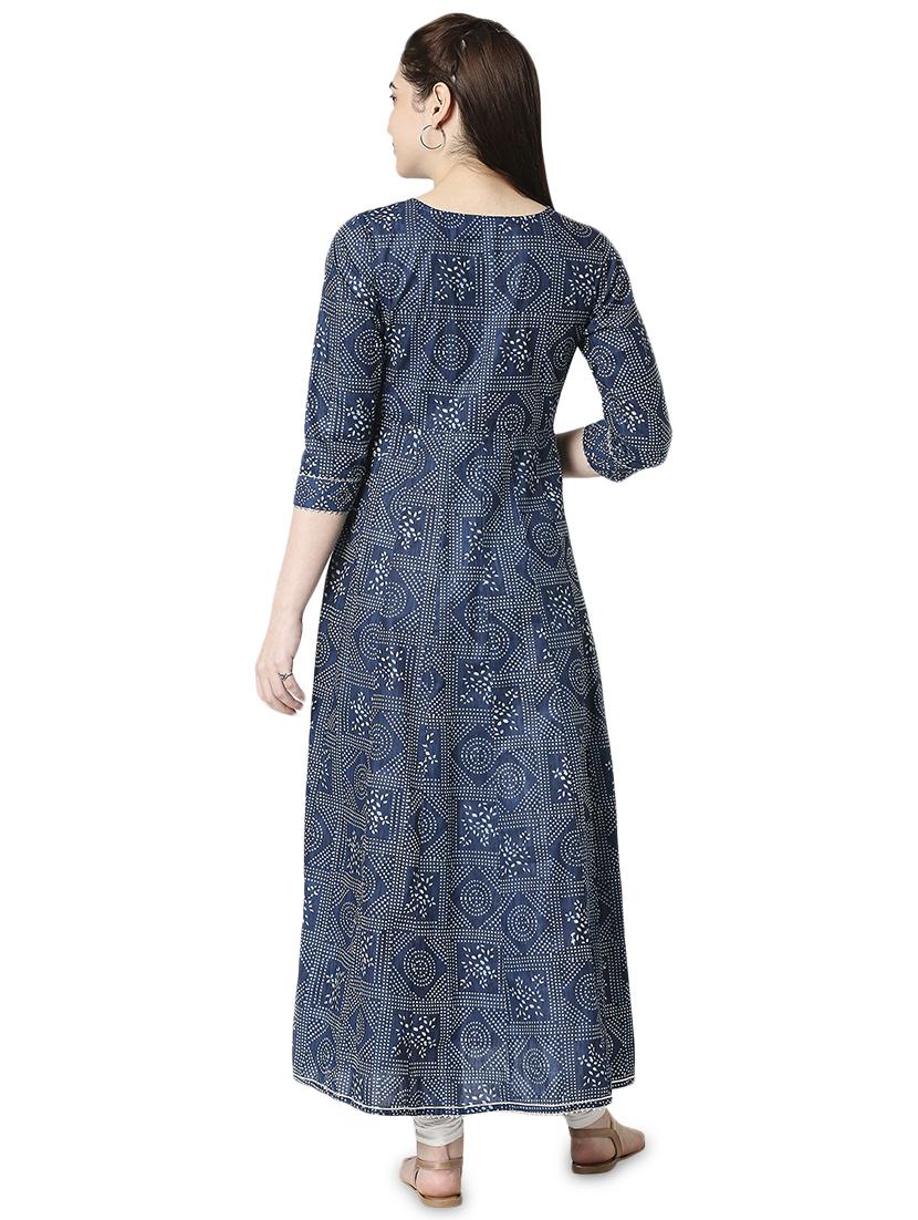 printed anarkali kurta - 17477580 - Zoom Image - 3