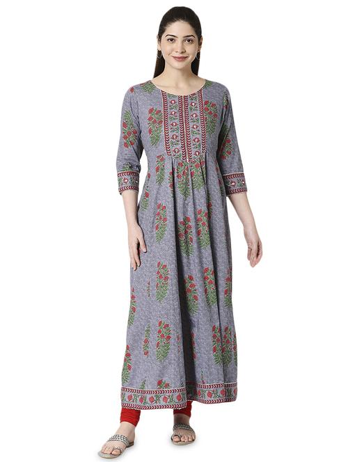printed anarkali kurta - 17477581 - Very Small Image - 1