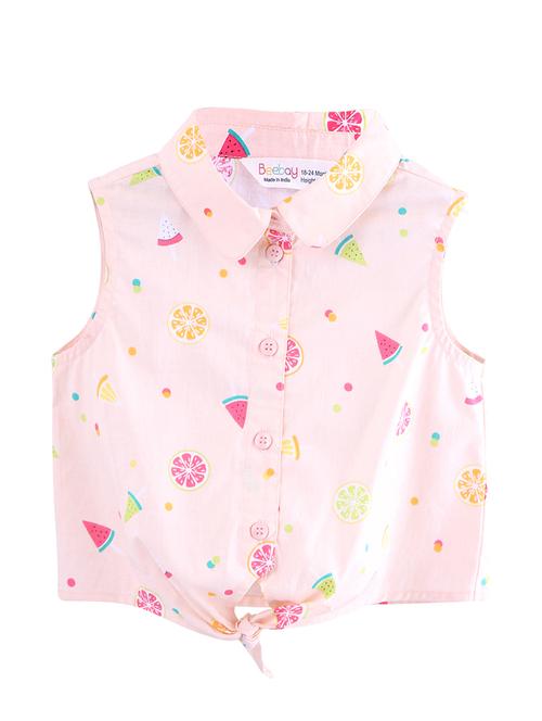 pink printed crop top - 17477611 - Standard Image - 1
