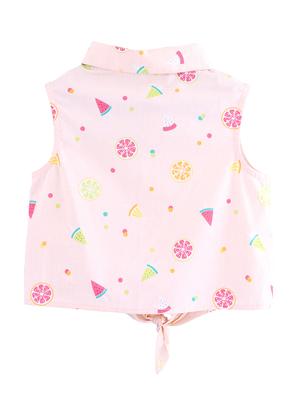 pink printed crop top - 17477611 - Standard Image - 2