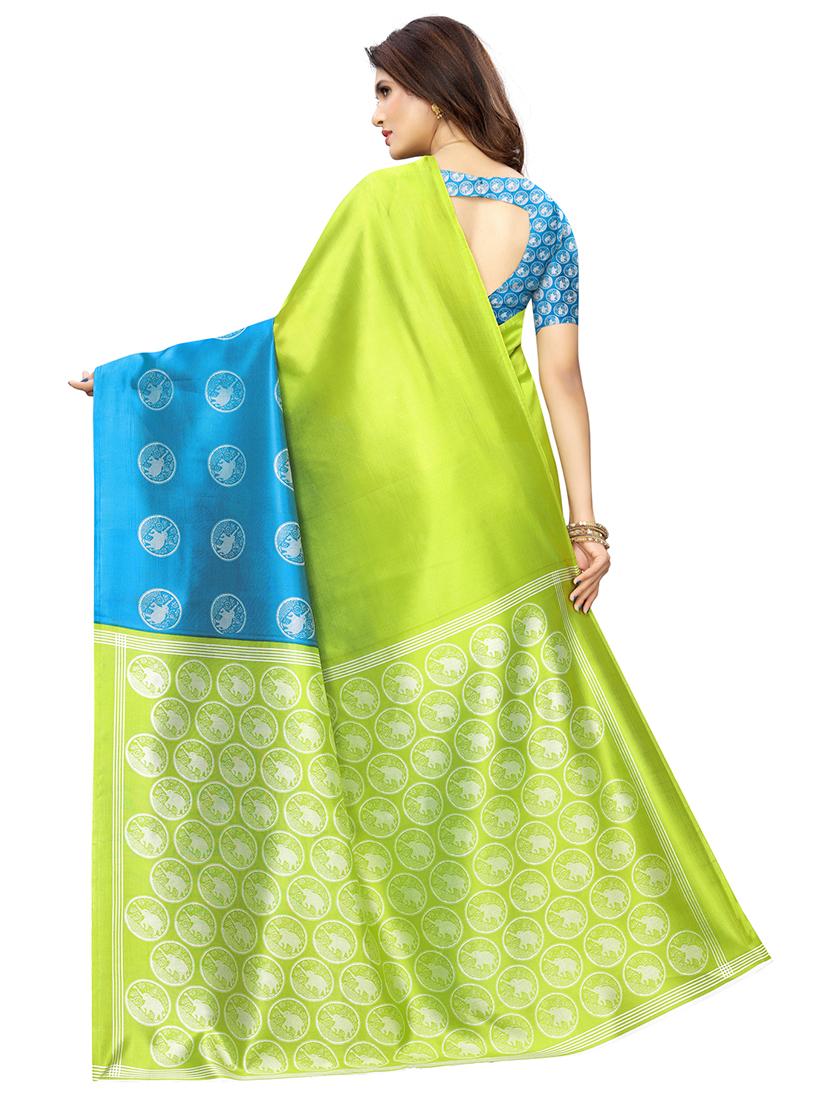 multi color 2 pcs saree with blouse - 17477659 - Zoom Image - 3