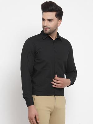 black solid formal shirt - 17478170 - Standard Image - 2