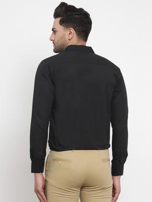 black solid formal shirt - 17478170 - Standard Image - 3
