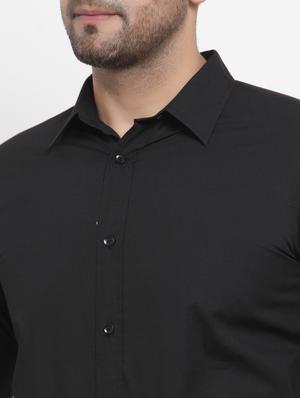 black solid formal shirt - 17478170 - Standard Image - 5