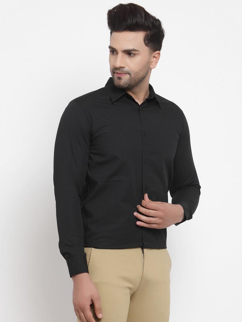 black solid formal shirt - 17478170 - Zoom Image - 2