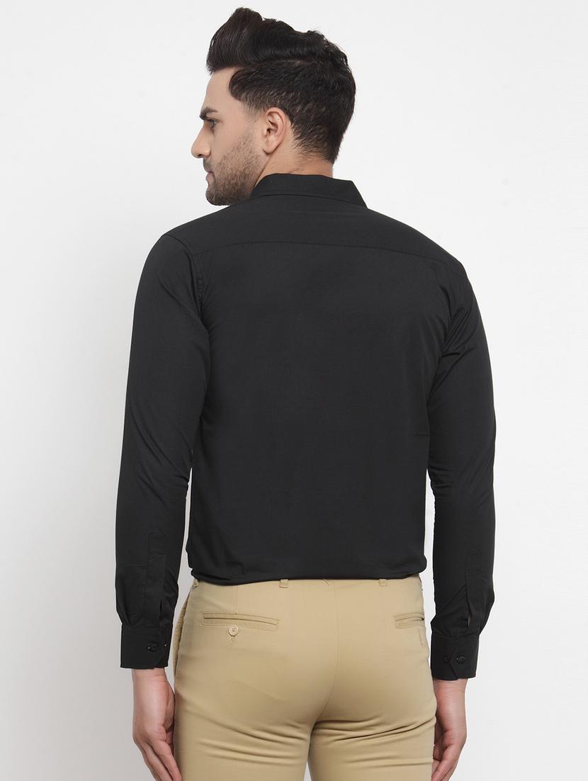 black solid formal shirt - 17478170 - Zoom Image - 3