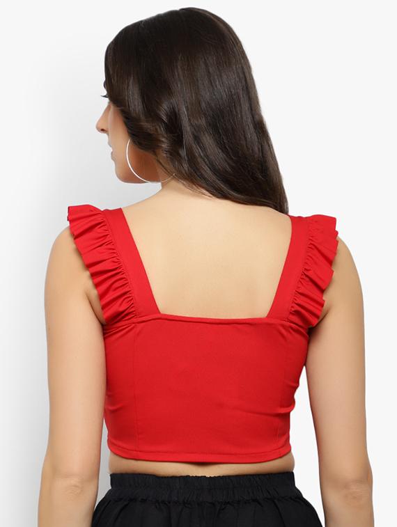 frill detail crop top - 17478270 - Zoom Image - 3