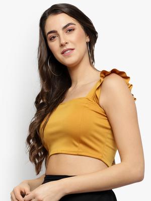 frill detail crop top - 17478273 - Standard Image - 2
