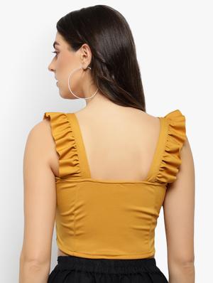 frill detail crop top - 17478273 - Standard Image - 3