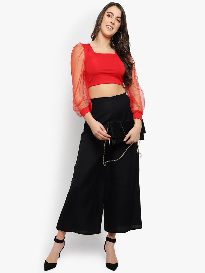 puff sleeved crop top - 17478277 - Zoom Image - 4