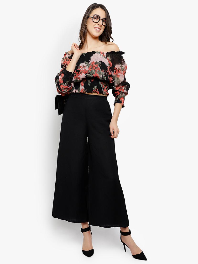 smocked waist floral top - 17478285 - Zoom Image - 4