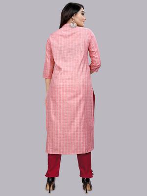 multi colored cotton straight kurta - 17478349 - Standard Image - 3