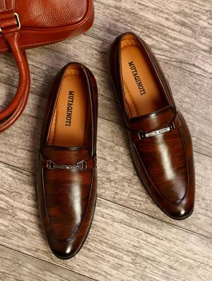 brown patent leather slip on loafers - 17478465 - Standard Image - 2