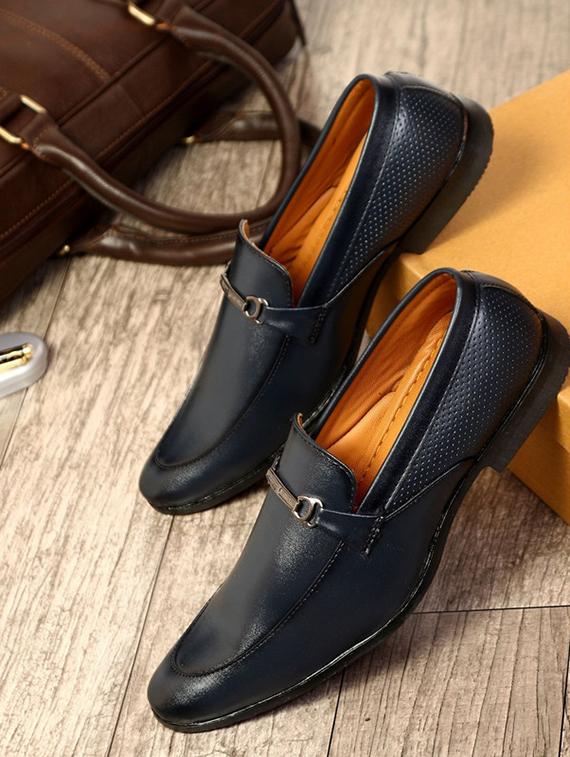 blue patent leather slip on loafers - 17478468 - Zoom Image - 2