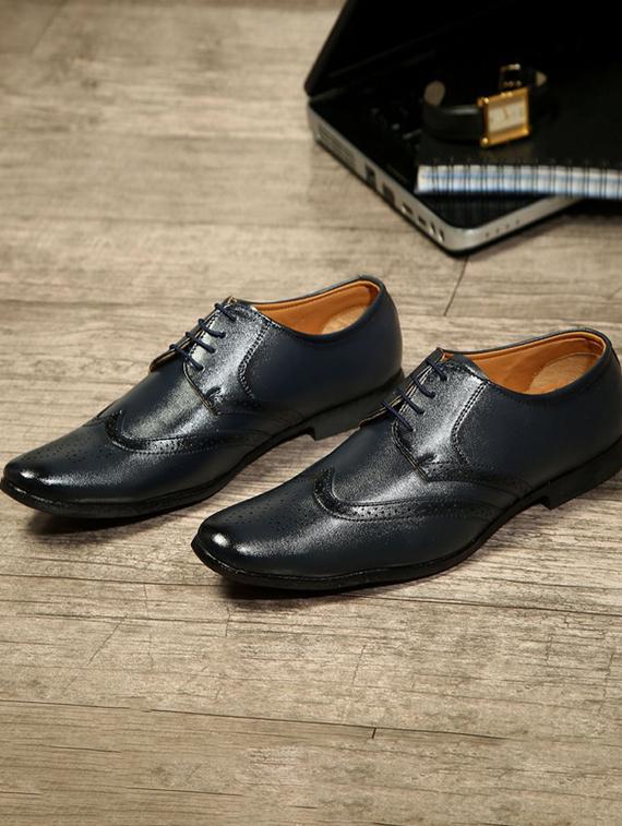 blue leatherette laceup brouges - 17478472 - Zoom Image - 2