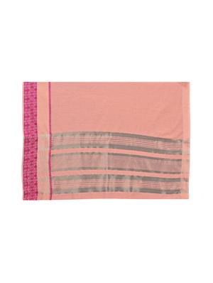 peach cotton kanjivaram saree with blouse - 17478522 - Standard Image - 4