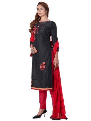 embroidered straight pants unstitched suit - 17478563 - Standard Image - 2