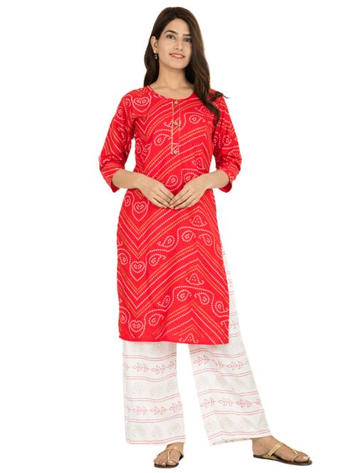 bandhani kurta palazzo set - 17478631 -  Standard Image - 0