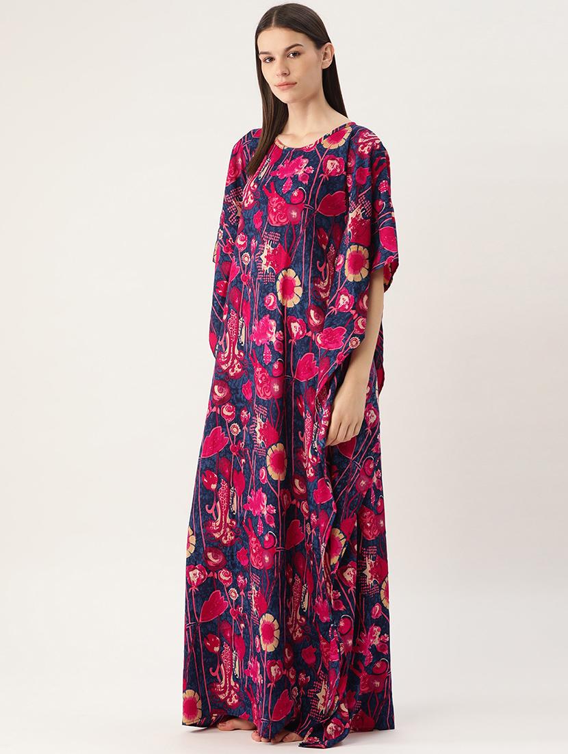 round neck floral kimono - 17478647 - Zoom Image - 2