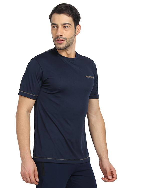 navy blue solid t-shirt - 17478973 - Zoom Image - 2