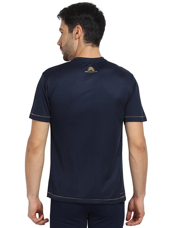 navy blue solid t-shirt - 17478973 - Zoom Image - 3