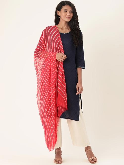 pink chiffon leheriya dupatta - 17479160 - Standard Image - 1