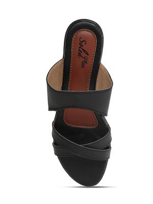 black slip on sandal - 17479464 - Standard Image - 4