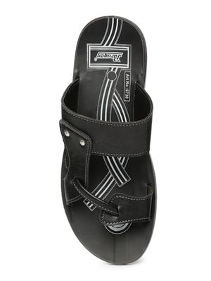 black synthetic & mesh slip on flip flops - 17479654 - Standard Image - 4