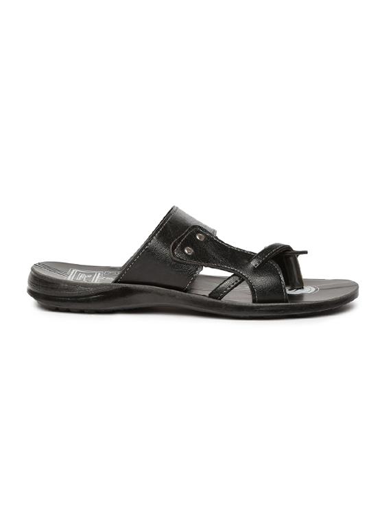 black synthetic & mesh slip on flip flops - 17479654 - Zoom Image - 2