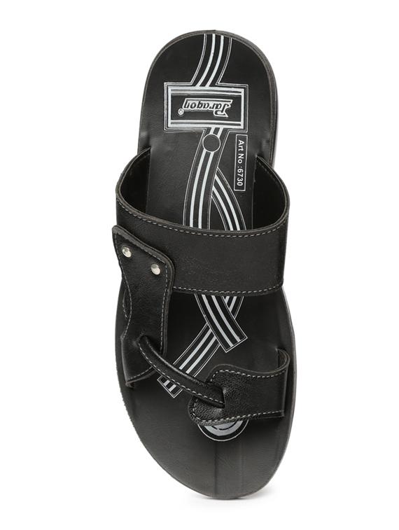 black synthetic & mesh slip on flip flops - 17479654 - Zoom Image - 4