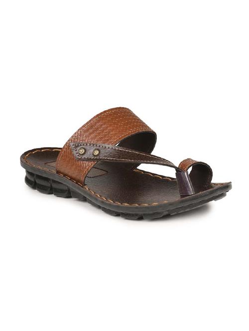 brown synthetic & mesh slip on flip flops - 17479662 - Standard Image - 1