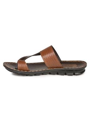 brown synthetic & mesh slip on flip flops - 17479662 - Standard Image - 2