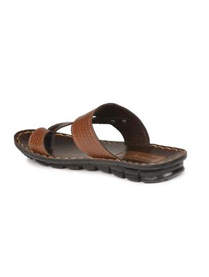 brown synthetic & mesh slip on flip flops - 17479662 - Standard Image - 3