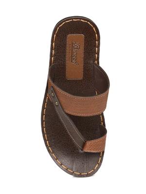 brown synthetic & mesh slip on flip flops - 17479662 - Standard Image - 4