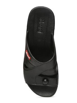 black pvc slip on flip flops - 17479664 - Standard Image - 4